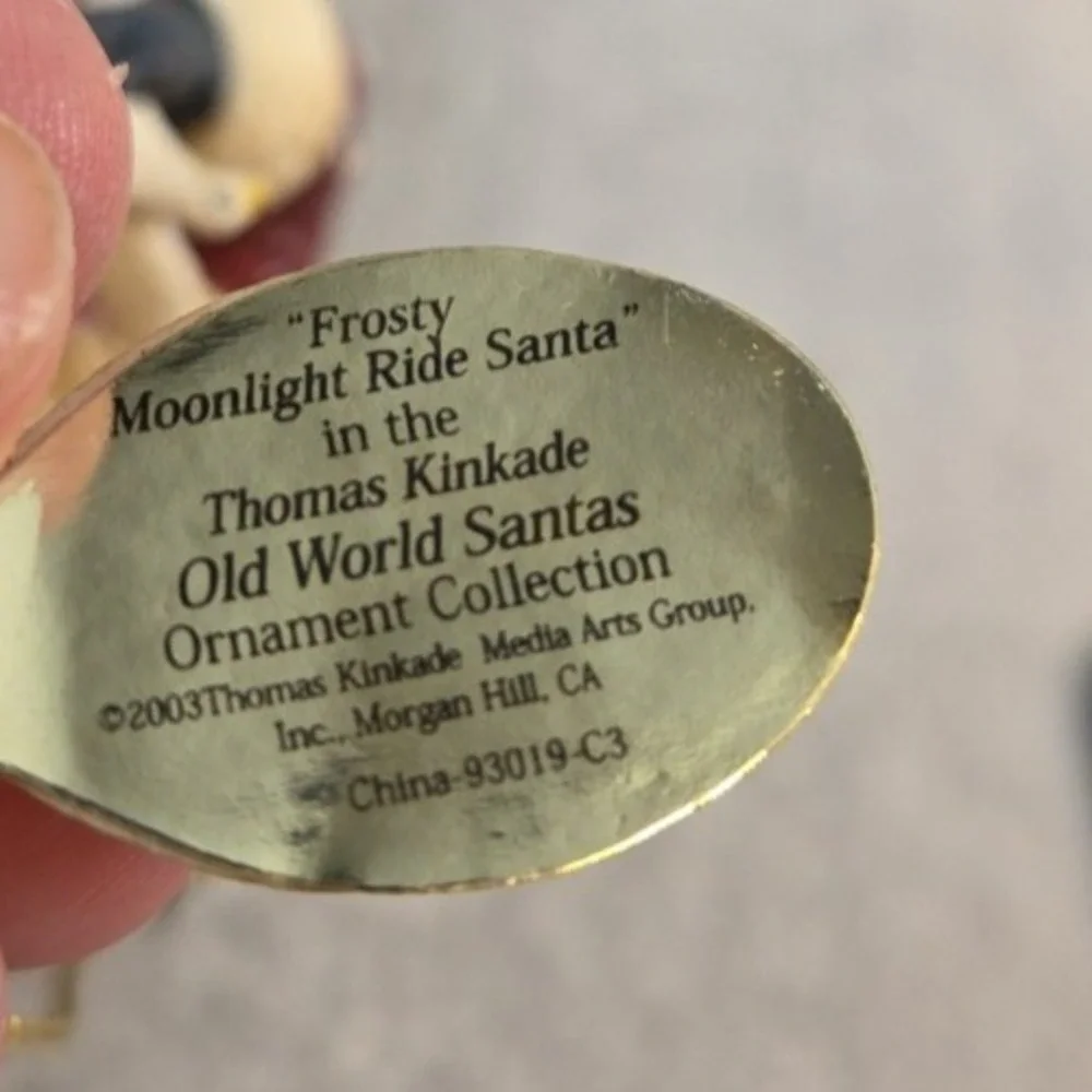 Thomas Kinkade Old World Santa‎ Heirloom Ashton Drake 2003 Frosty Moonlight Ride